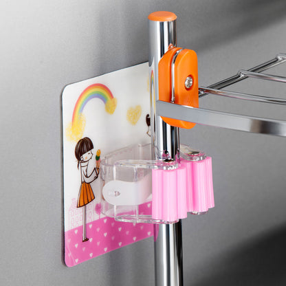 Wall Mounted Mop Holder – No-Drill Multi-Purpose Storage Rack