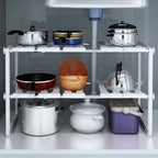 Adjustable 2-Tier Under Sink Organizer – Maximize Hidden Storage Space