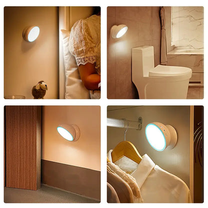 LED Motion Sensor Light with 360° Rotation and USB Charging