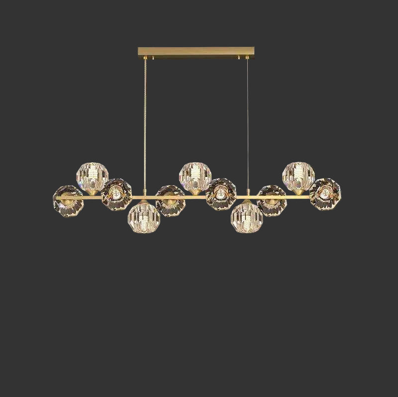 Nordic Crystal Chandelier – Luxury Modern Copper &amp; Crystal Dining Room Pendant Light