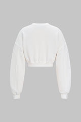 Letter Print Round Neck Long Sleeve Sweatshirt