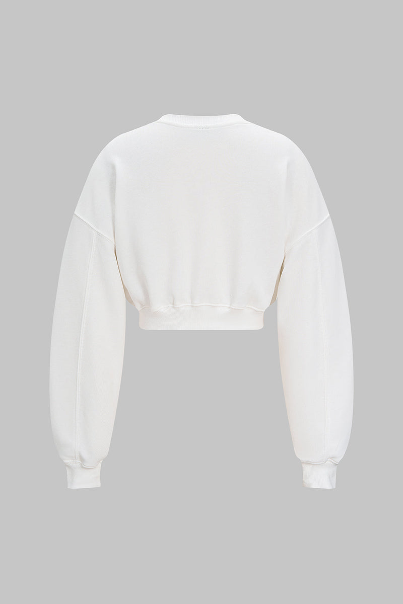 Letter Print Round Neck Long Sleeve Sweatshirt