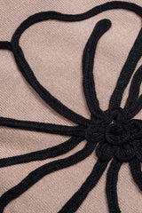 Knit Round Neck Embroidery Long-Sleeve Top And Wide Leg Pants Set