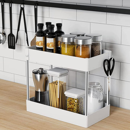 2-Tier Under Sink Storage Organizer – Space-Saving Cabinet Storage Solution