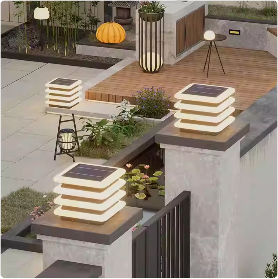 Stainless Steel Solar Pillar Lamp – Waterproof Outdoor LED Garden And Gate Post Light