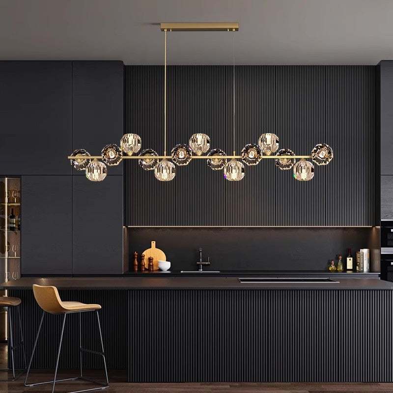 Nordic Crystal Chandelier – Luxury Modern Copper &amp; Crystal Dining Room Pendant Light
