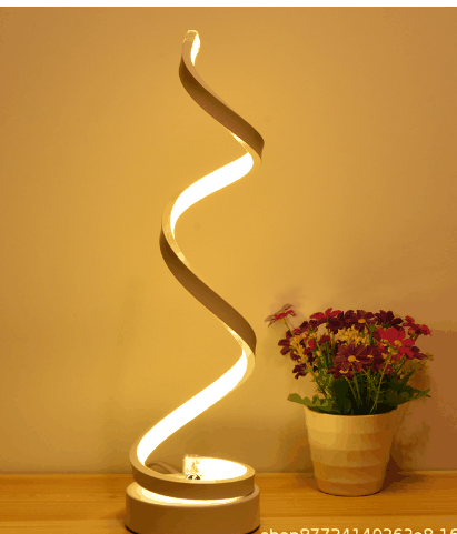 Spiral Table Lamp – Modern LED Bedside Lamp for Bedroom, Living Room and  Home Office (One Piece)