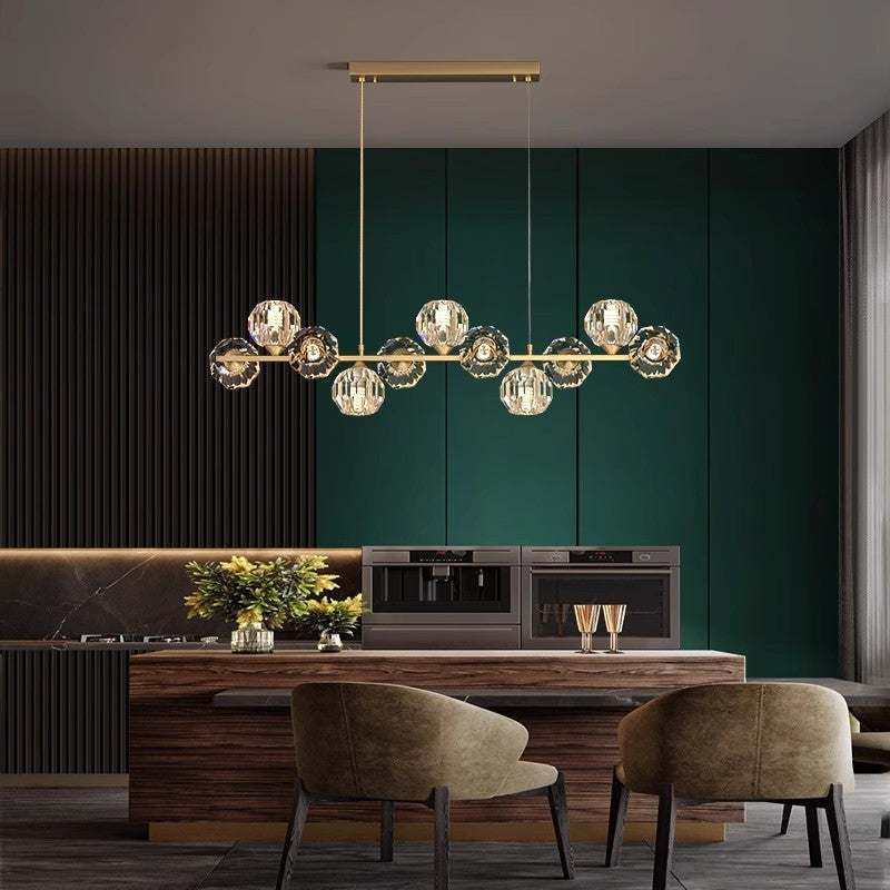 Nordic Crystal Chandelier – Luxury Modern Copper &amp; Crystal Dining Room Pendant Light