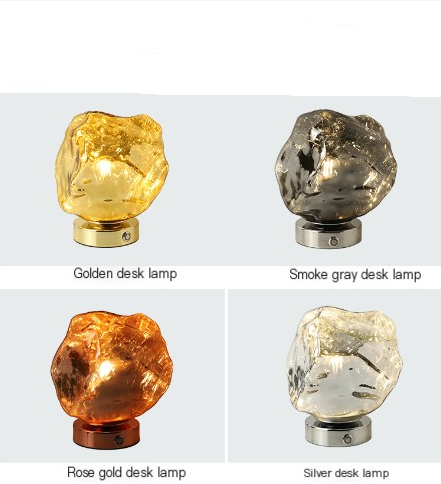Creative Lava Stone Glass Table Lamp for Bedroom Decor