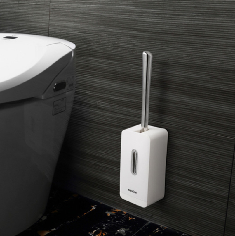 Wall Mounted Toilet Brush with Automatic Lid – Modern Bathroom Cleaning Solution