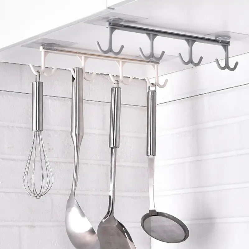 Under Cabinet Plastic Hanging Rack for Utensils