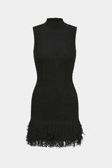 Knit Fringe Sleeveless Dress