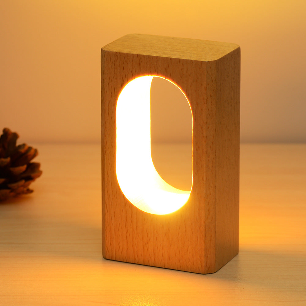 Modern Wooden LED Table Lamp for Bedroom & Office Décor