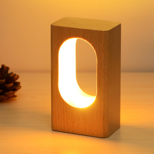 Modern Wooden LED Table Lamp for Bedroom & Office Décor