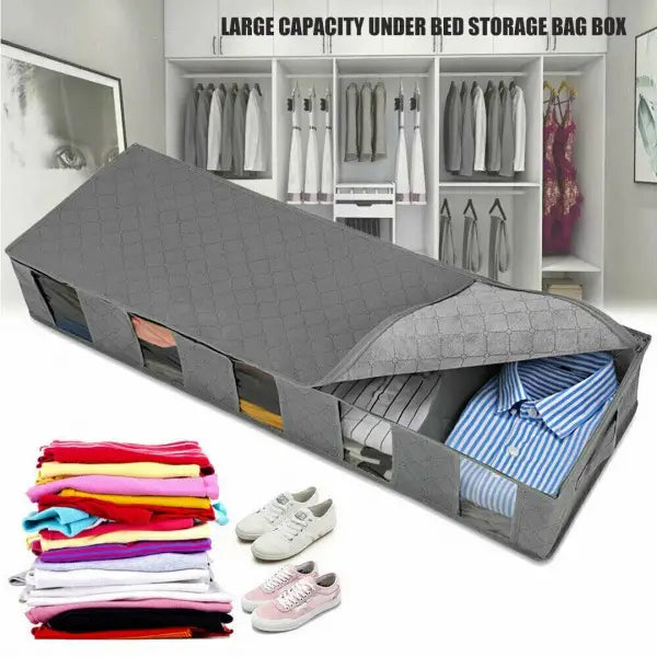 Under Bed Clothes Storage Bag – Dustproof Organizer with Clear Window