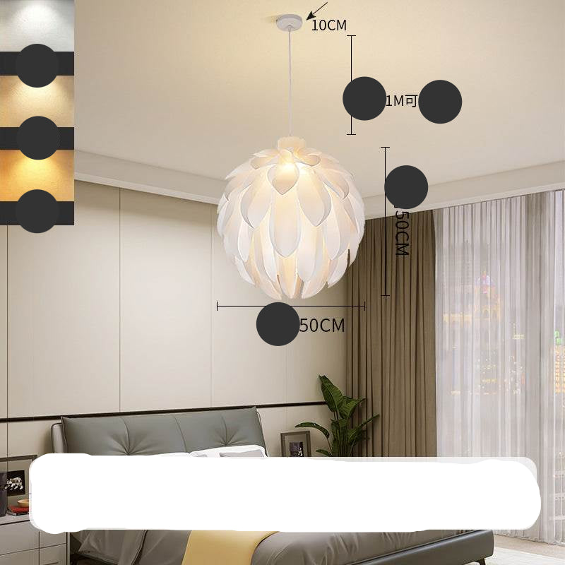 Modern LED Chandelier – Creative Ceiling Light with 3-Color Dimmable Lighting