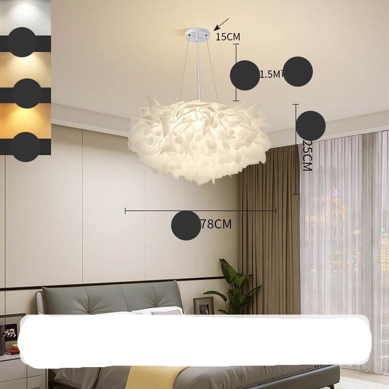 Modern LED Chandelier – Creative Ceiling Light with 3-Color Dimmable Lighting