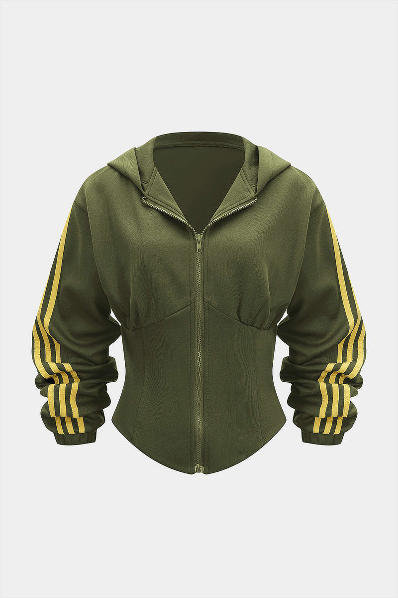 Contrast Zipper Hoodie