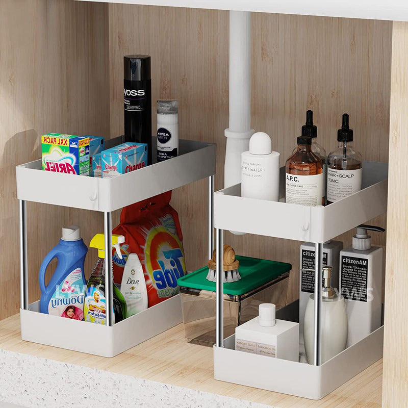 2-Tier Under Sink Storage Organizer – Space-Saving Cabinet Storage Solution