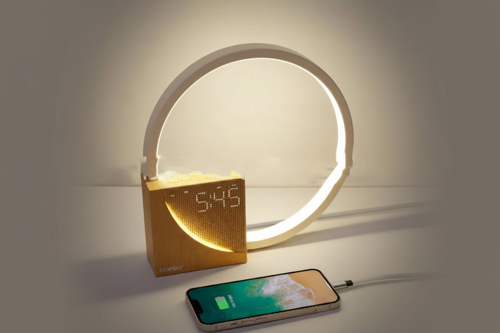 Stylish Bedside Night Light with Built-In Digital Clock
