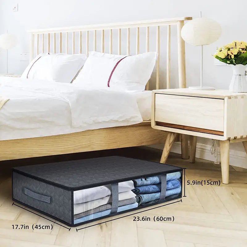 Under Bed Storage Containers – Foldable Clothes &amp; Blanket Storage Bags(Set)