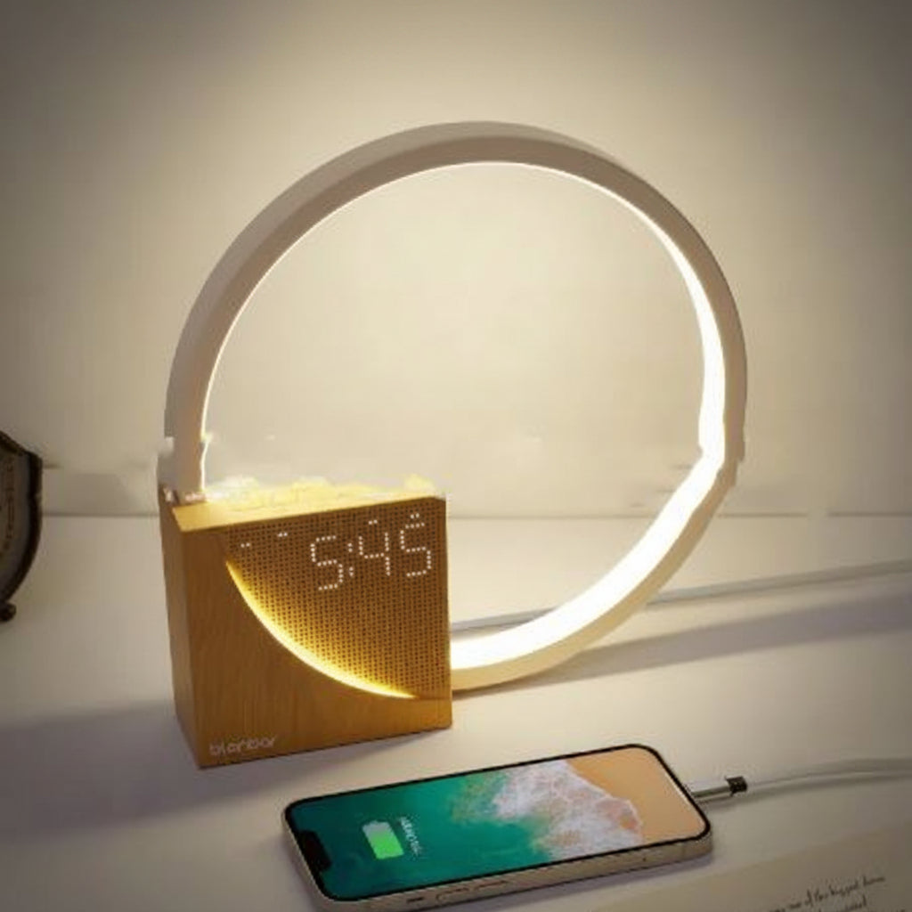 Stylish Bedside Night Light with Built-In Digital Clock