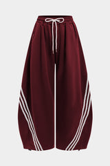 Contrast Tie-Up Barrel Trousers