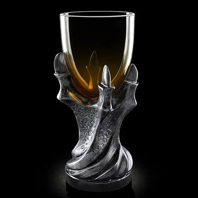 Dragon Claw Glass Goblet with Skull Design