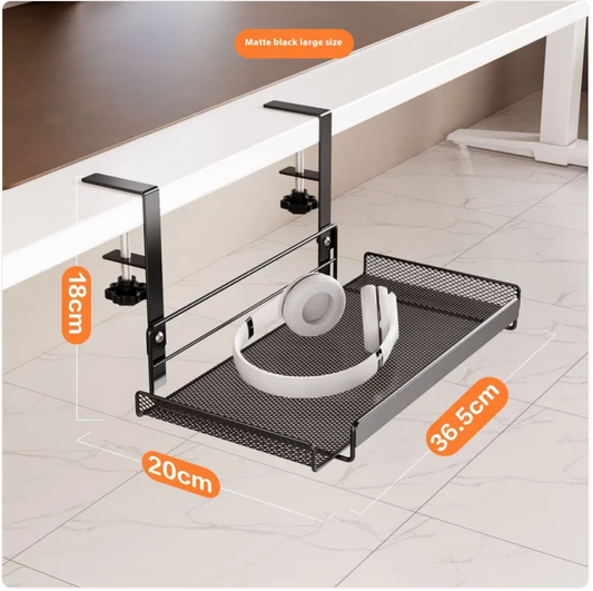 Punch-Free Under Desk Storage Rack for Space Saving Home & Office Organization