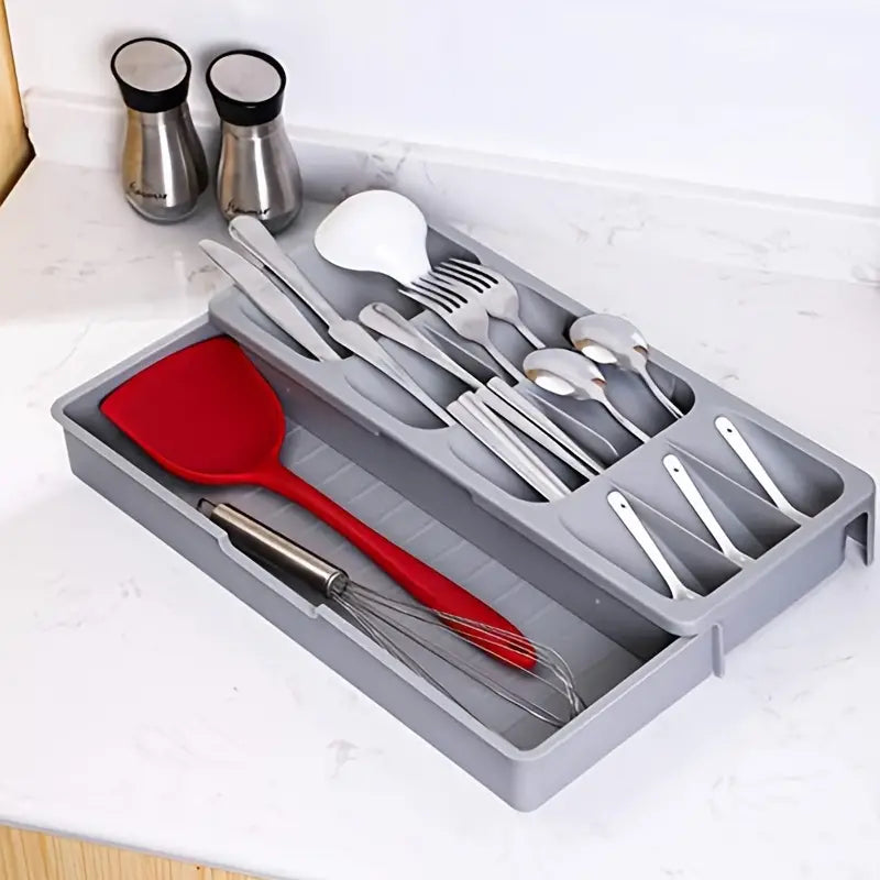 Expandable Silverware Organizer Tray – Neat, Organized Kitchen Drawers