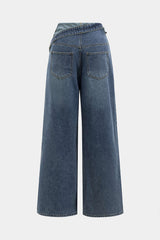 Denim Asymmetrical High Waist Jeans