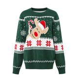 Cartoon Elk Jacquard Pullover Bottoming Sweater
