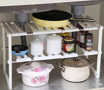 Expandable Kitchen Sink Organizer with Dual Layers