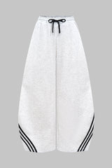 Contrast Tie-Up Barrel Trousers