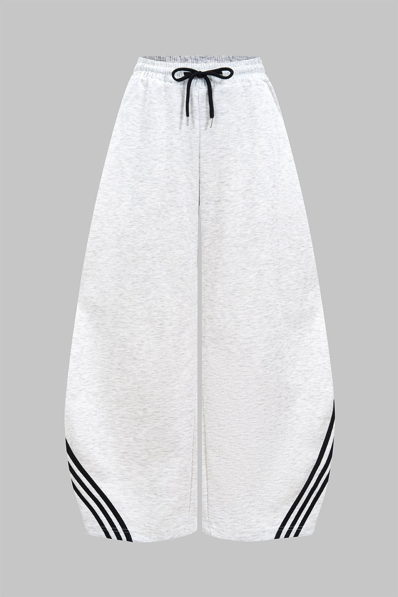 Contrast Tie-Up Barrel Trousers