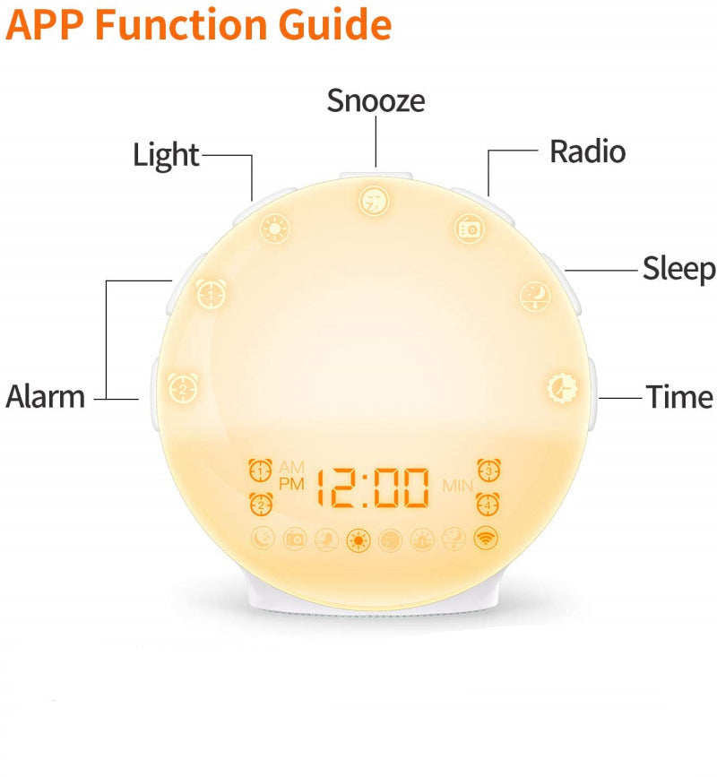 Creative Multifunctional LED Alarm Clock with Sunrise Simulation