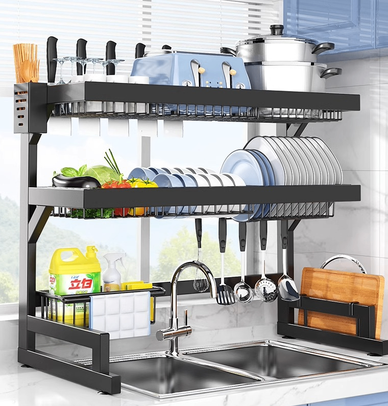 Retractable Sink Dish Drying Rack – Adjustable Over Sink Kitchen Organizer