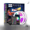 WiFi LED Strip Light Kit with RGB colors, app control, and Alexa voice compatibility for home lighting.