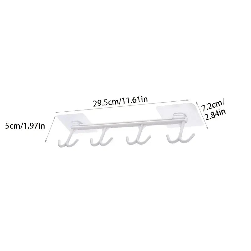 Under Cabinet Plastic Hanging Rack for Utensils
