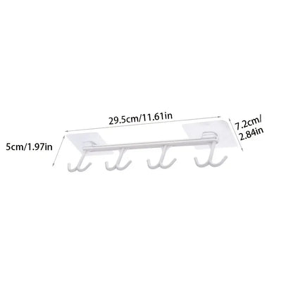 Under Cabinet Plastic Hanging Rack for Utensils